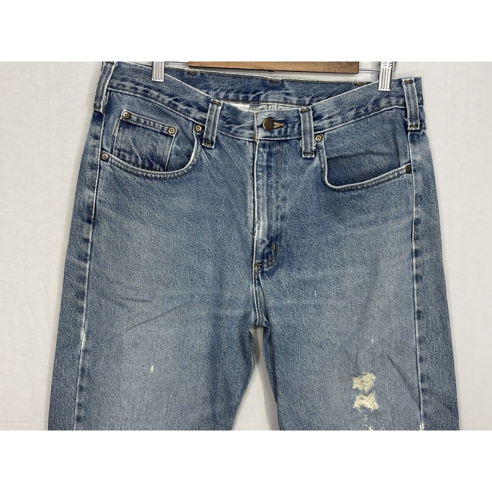 Carhartt Men's 34x31 Jeans Straight Traditional Fit Blue Medium Denim B480 DVB